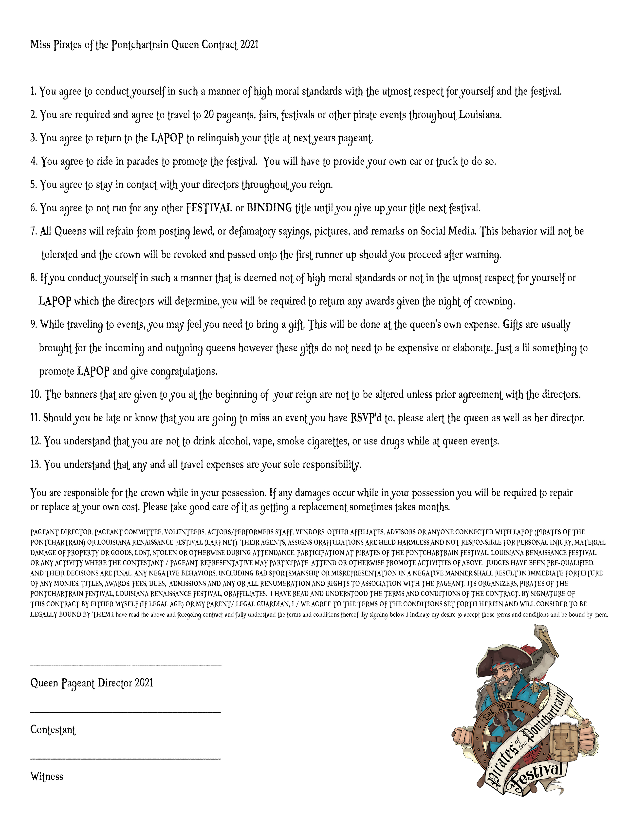 Miss Pirate Contract